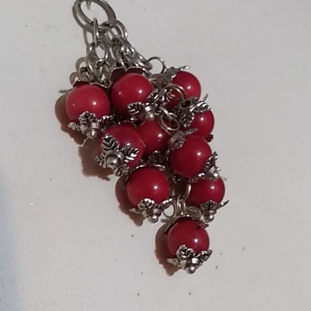 Clearance-Coral red bead necklace